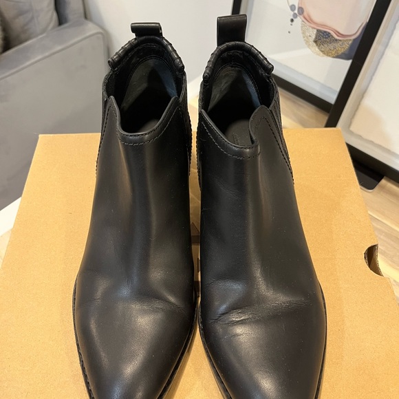 Alexander Wang black leather booties with a clear block heel Size 7 - Picture 5 of 11